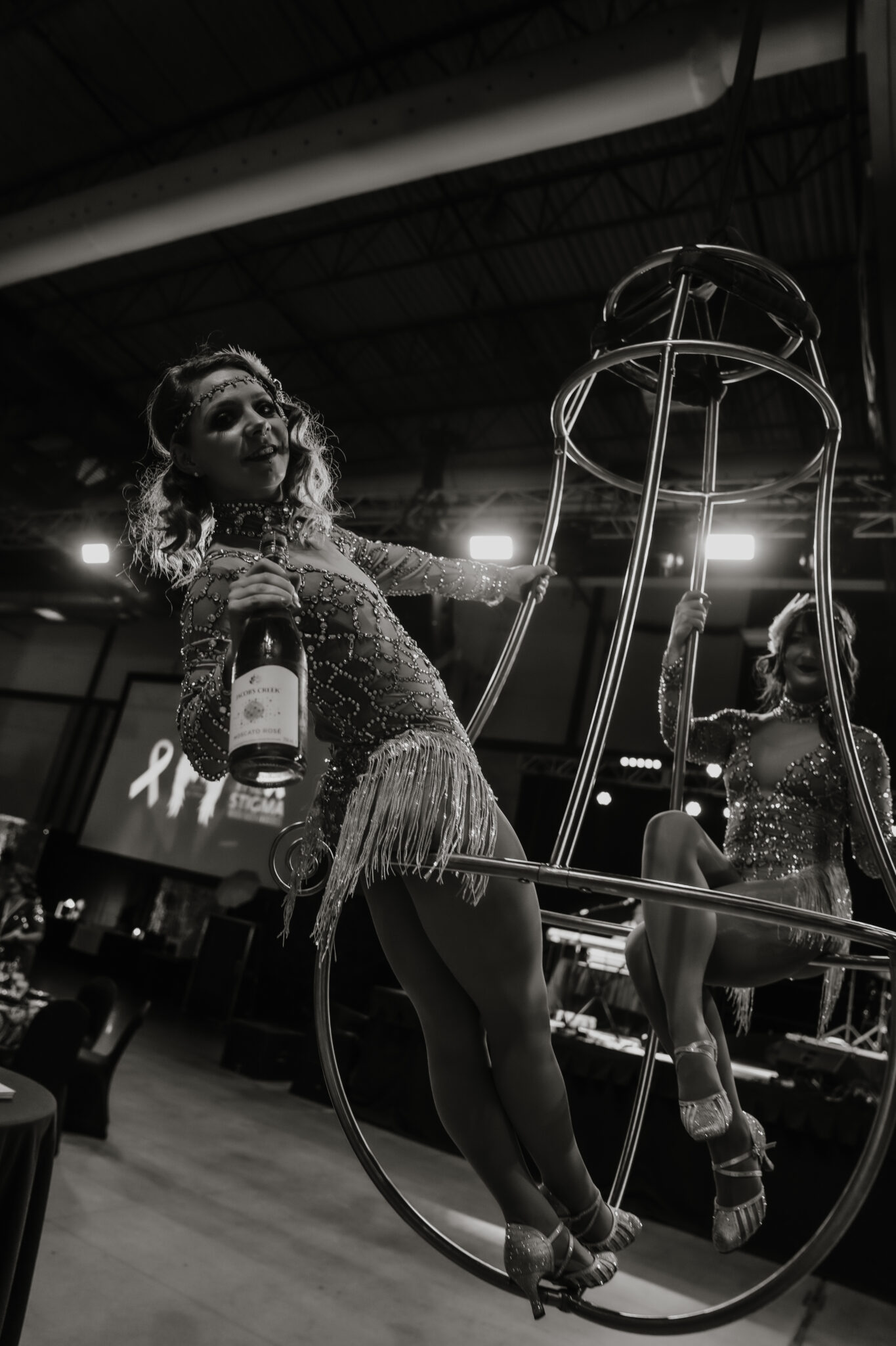 Aerial Champagne Pouring