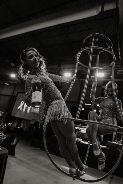 Aerial Champagne Pouring