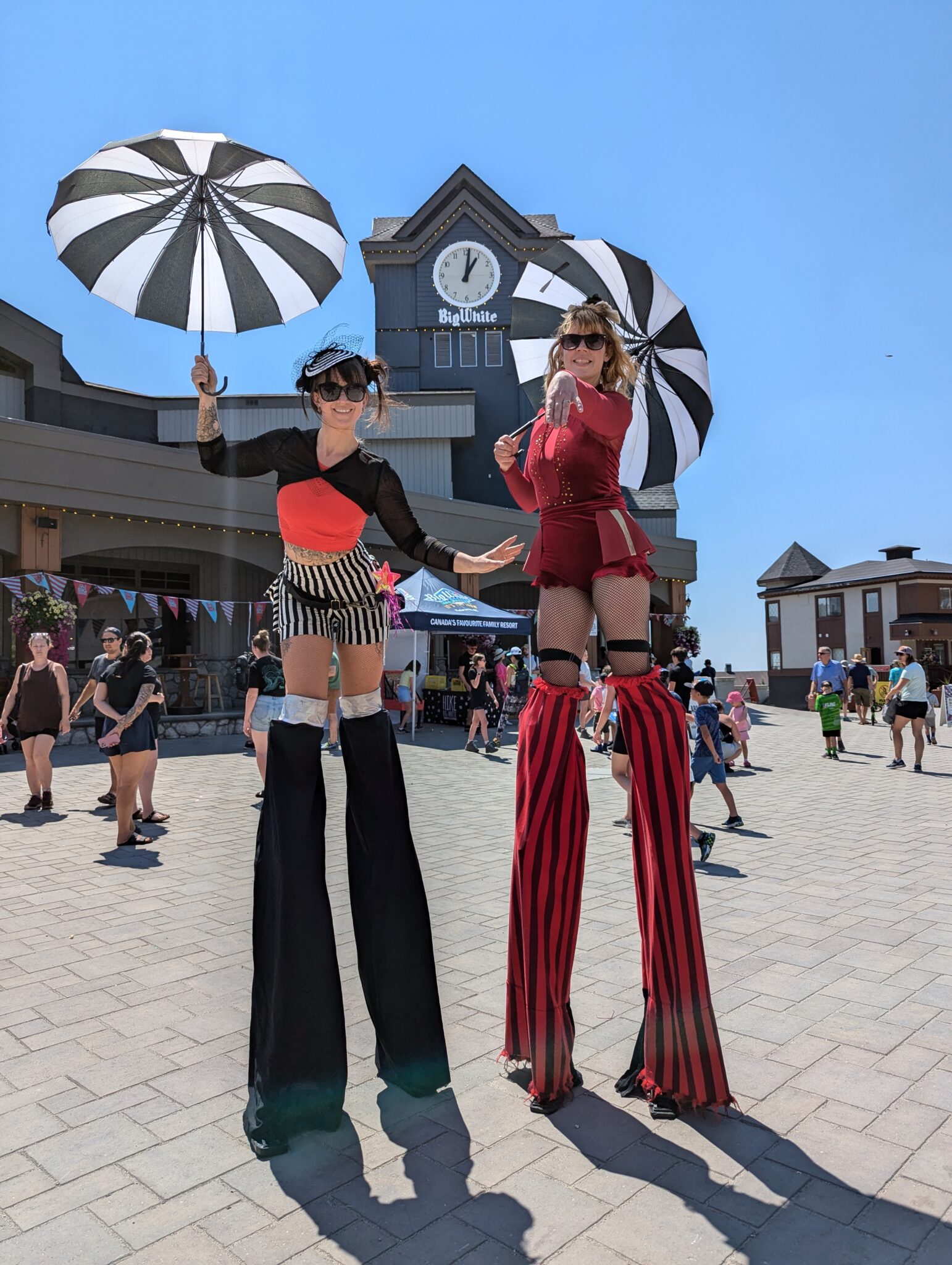 festival performers BC stilt walkers at outdoor event